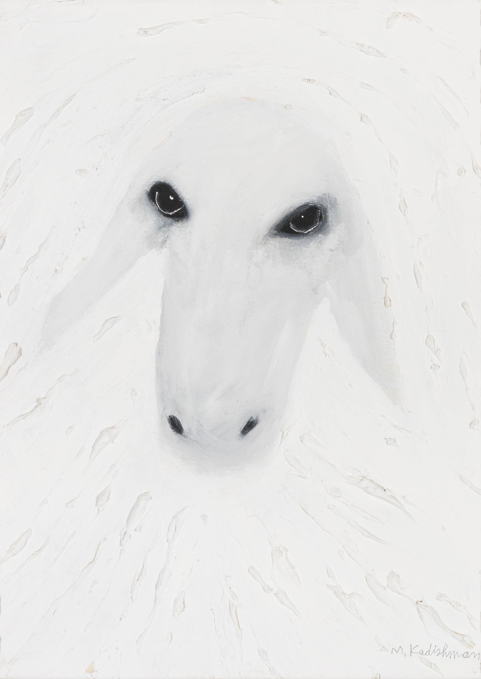 Menashe Kadishman Sheep Head B (White), from the Love series (1 of 3)