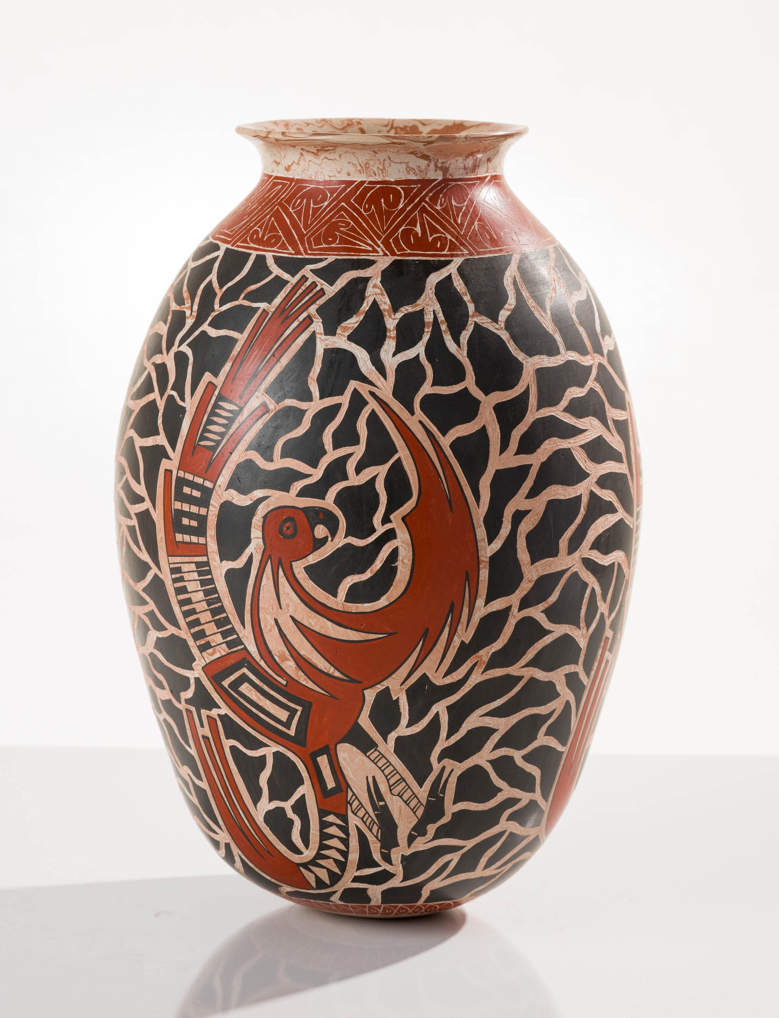 Armando Silveira, Jr. Mata Ortiz Vase with Bird Design (1 of 2)