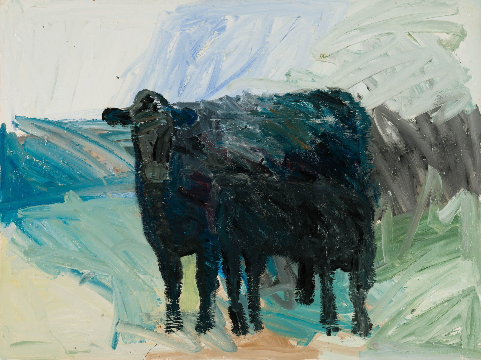 Theodore Waddell Angus #39, 1982: Theodore Waddell (American, b. 1941) Angus #39, 1982 Oil on canvas 36 x 48 (in) 37.5 x 49.5 x 2.5 (in) Framed Signed and dated TJ Waddell 82, lower right Titled, dated, and signed, verso. Stremmel Gal
