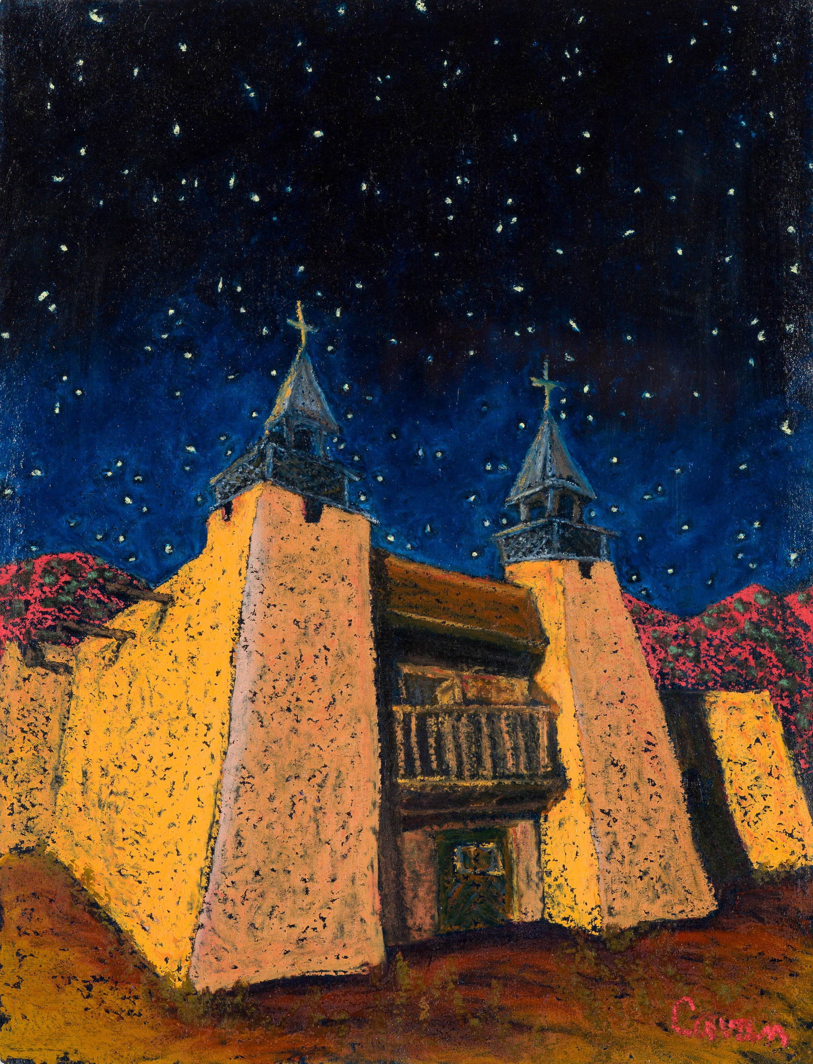 Jennifer Cavan Trampas Under the Stars, 2004: Jennifer Cavan (American, b. 1962) Trampas Under the Stars, 2004 Pastel on paper 15.5 x 12 (in) 21.25 x 17.25 x 1.5 (in) Framed Signed Cavan, lower right Signed, dated, and titled with artist's tag, v
