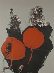 Paul Pletka, "Mahohewas": Artist: Paul Pletka American b. 1946 Title: Mahohewas Date: 1975 Media: Lithograph Edition: AP ed. of 50 Size: 38 x 28.5 Signed Pletka, lower right