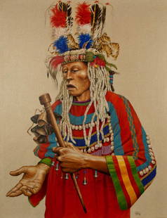 Paul Pletka, "Nataos": Artist: Paul Pletka American b. 1946 Title: Nataos Date: 2000 Media: Acrylic on canvas Size: 54 x 42 Signed Pletka, lower right Provenance: Private collection, Lake Geneva, Wisconsin