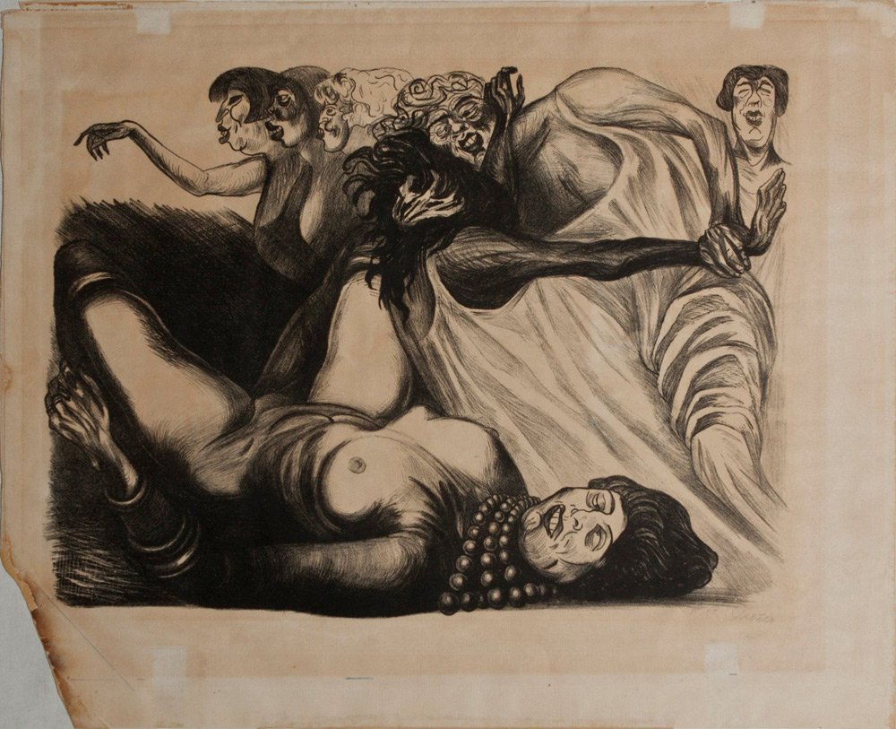 José Clemente Orozco, "Dead Woman": Artist: José Clemente Orozco Mexico 1883-1949 Title: Dead Woman Date: 1935 Media: Lithograph Edition: ed. of 140 Size: 12.38 x 17.33 Signed JC Orozco, lower right