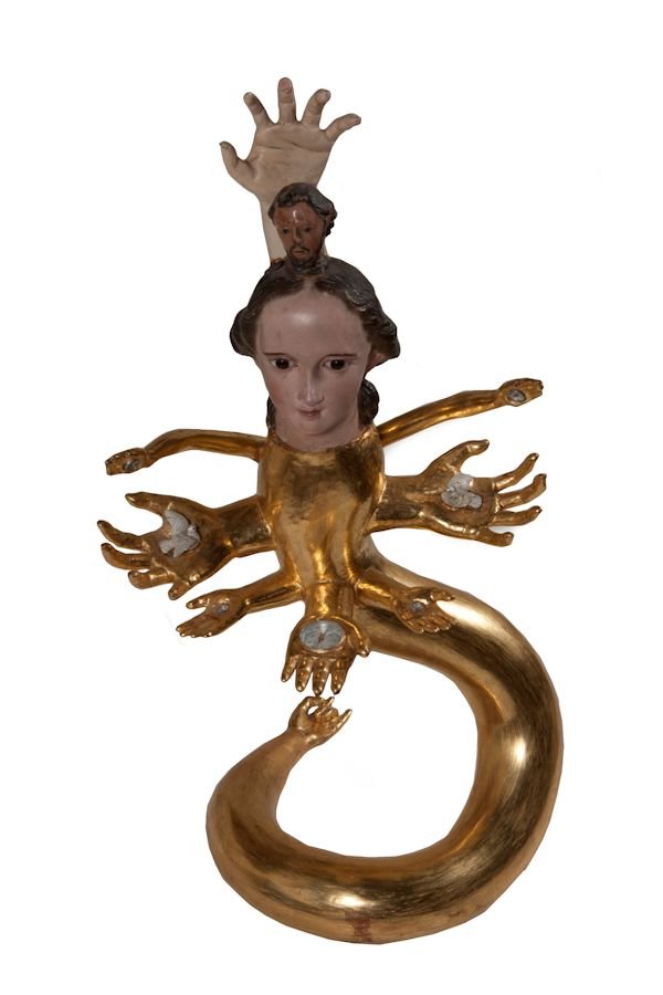 Pedro Friedeberg, "Round Serpent in Square Garden": Artist: Pedro Friedeberg Mexican b. 1936 Title: Round Serpent in Square Garden Date: 1973 Media: Wood Size: 27 x 12 x 13