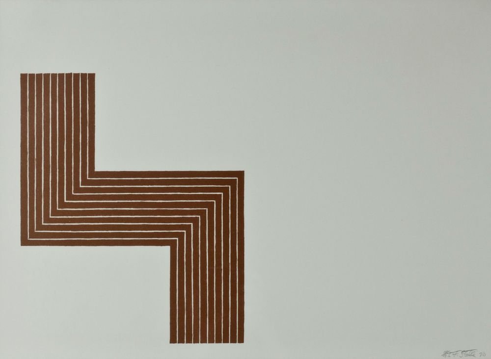 Frank Stella, "Ophir from Copper Series": Artist: Frank Stella American b. 1936 Title: Ophir from Copper Series Date: 1970 Media: Lithograph Edition: ed. 18 of 75 Size: 16 x 22 Signed F Stella 70, lower right