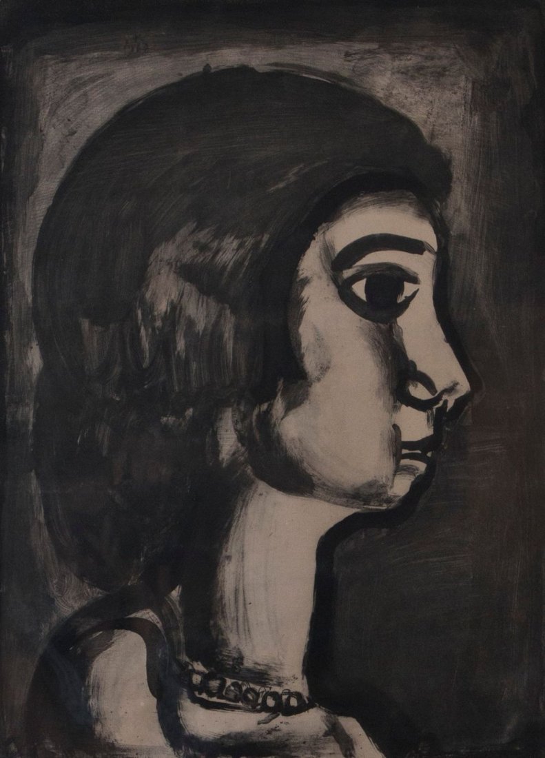 Georges Rouault, Fille Dite de Joie: Georges Rouault (French, 1871-1958) Fille Dite de Joie Etching, aquatint, and heliogravure on laid Arches paper ed. of 450 21 in x 16 in Signed and dated G.R. 1922 in plate upper left