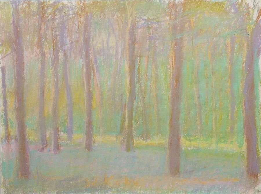 Wolf Kahn, Understory I: Wolf Kahn (American / German, b. 1927) Understory I Pastel on paper 9 in x 12 in Signed W Kahn, lower center W Kahn ID #1440.
