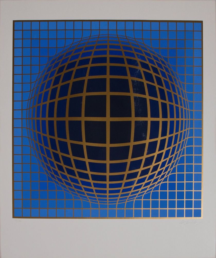 Victor Vasarely, Domb-B: Victor Vasarely (French / Hungarian, 1906-1997) Domb-B Serigraph ed. 83 of 150 30 in x 26 in Signed Vasarely in pencil, lower right
