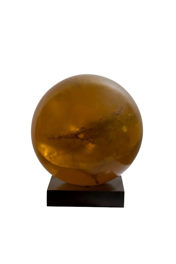 Mayme Kratz, Untitled Sphere (amber): Mayme Kratz (American, b. 1958) Untitled Sphere (amber) Resin 13 in x 13 in Unsigned