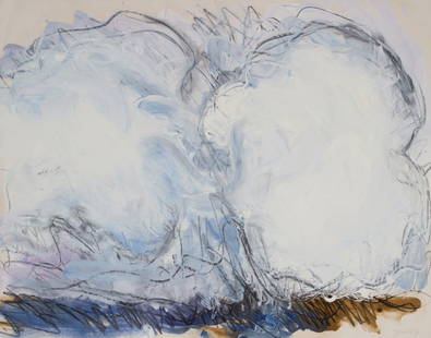 Ted Waddell 'Landscape Cloud Drawing': Ted Waddell (American, b. 1941) 'Landscape Cloud Drawing' 1984 Mixed media on paper , 20 x 26 (in). Signed and dated T Waddell 84 in pencil, lower right.