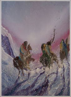 Earl Biss 'Winter Moves': Earl Biss (American, 1947–1998) 'Winter Moves' Oil on canvas , 38.25 x 28 (in). Signed Biss, upper right.