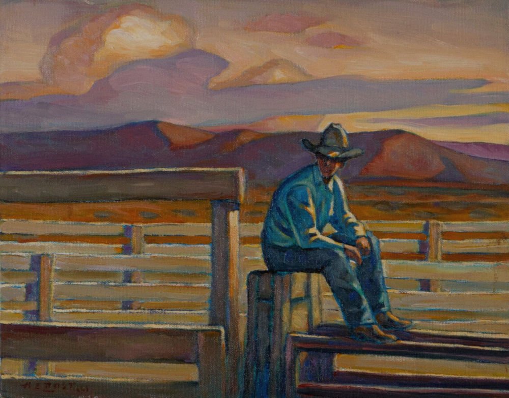 Howard Post 'Portrait': Howard Post (American, b. 1948) 'Portrait' Oil on canvas , 11 x 14 (in). Signed H E Post Â©, lower right.