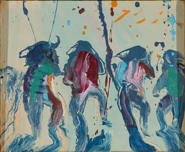 Earl Biss (American, 1947-1998) 'Dance of Phule': Earl Biss (American, 1947-1998) 'Dance of Phule' 1978 Oil on canvas; 8.5 x 10 (in) Signed Biss, upper right