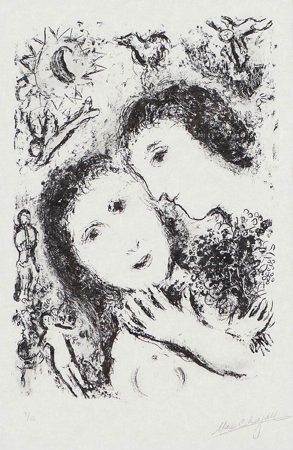 Marc Chagall (French/Russian, 1887-1985) 'Le Couple Aux (1 of 1)