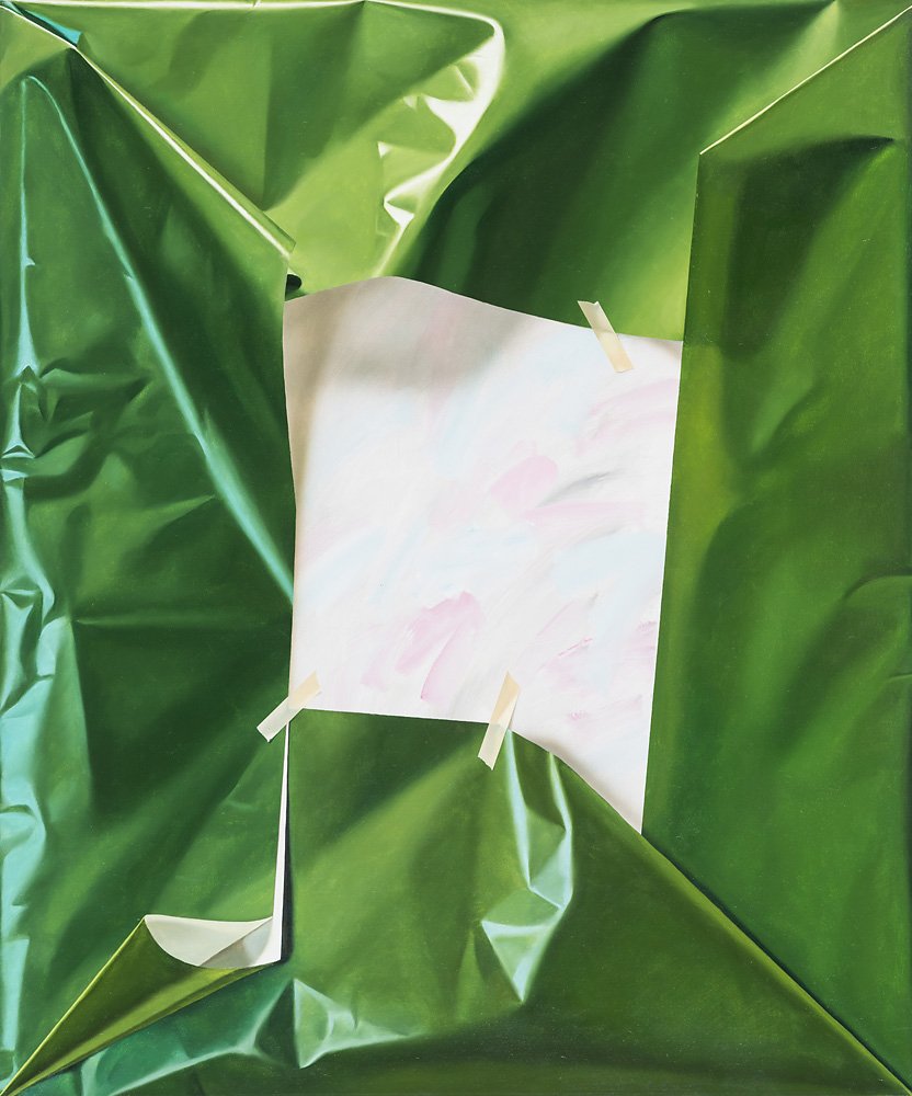 Yrjö Edelmann (, ) 'Green Packed Abstract Painting' (1 of 1)