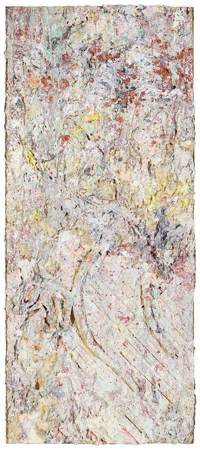 Larry Poons (Japanese/American, b. 1937) 'Electric: Larry Poons (Japanese/American, b. 1937) 'Electric Order' 1988 Acrylic accretions on canvas; 70 x 30 x 3 (in) Signed Laurence Poons, verso Andre Emmerich Gallery tag verso Provenance: Private collecti