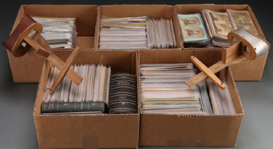 A LARGE COLLECTION OF VINTAGE STEREO VIEWS: A LARGE COLLECTION OF VINTAGE STEREO VIEWS, LATE 19TH EARLY 20TH CENTURY. Approximately 1,000 real photo stereo views comprising a wide variety of subjects, scenes, and themes including humorous serie