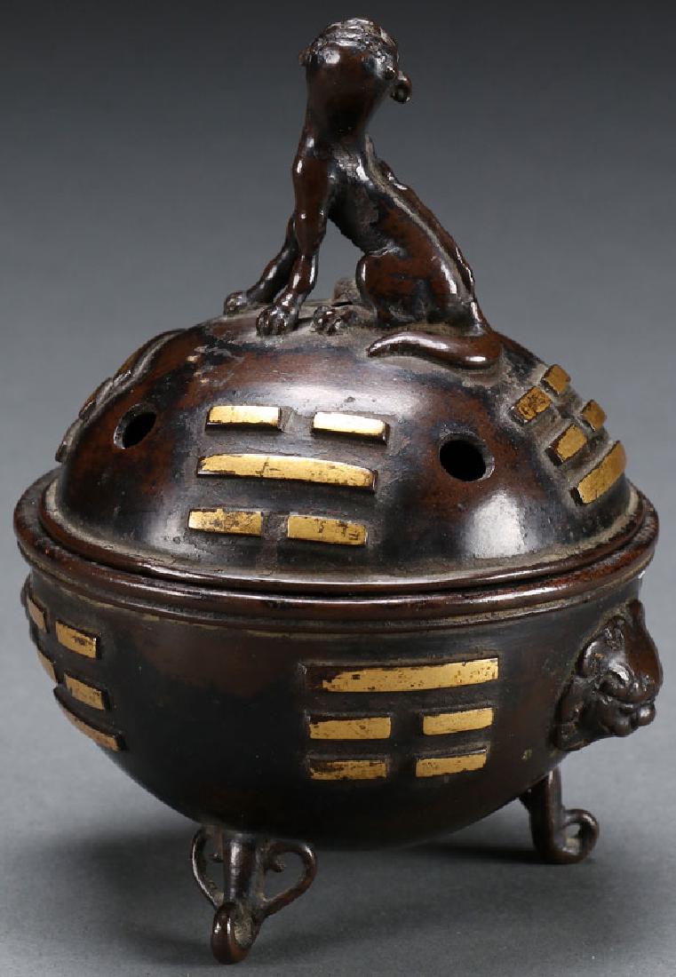 A FINE JAPANESE PARCEL GILT BRONZE CENSER (1 of 5)