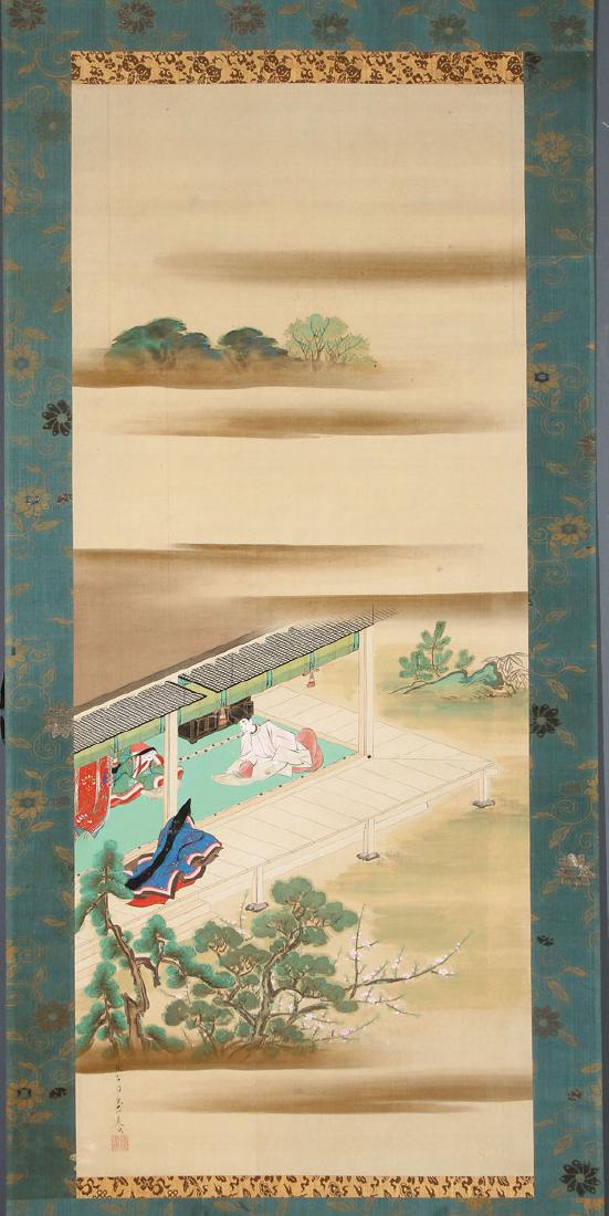 A PAIR OF JAPANESE HAND PAINTED SCROLLS (1 of 5)