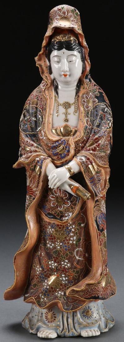 A FINE JAPANESE SATSUMA FIGURE OF KANNON (1 of 2)