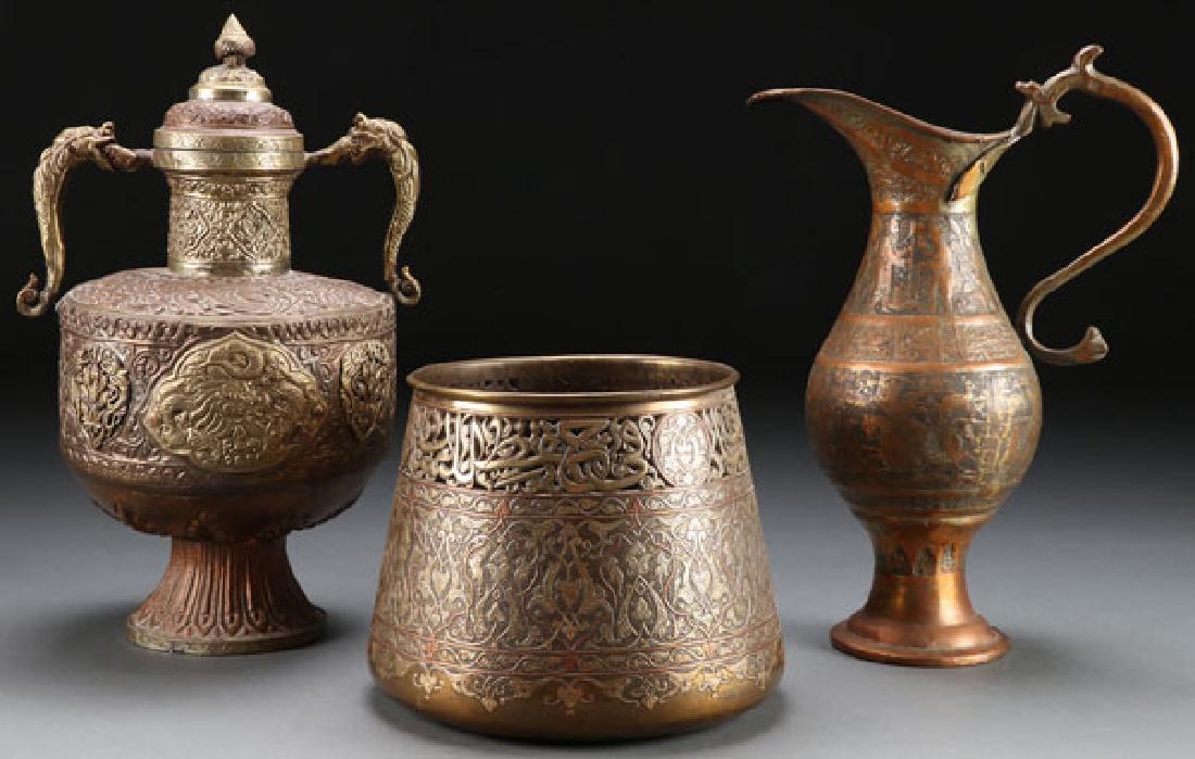 3 INDO-PERSIAN BRASS AND COPPER VESSELS (1 of 1)