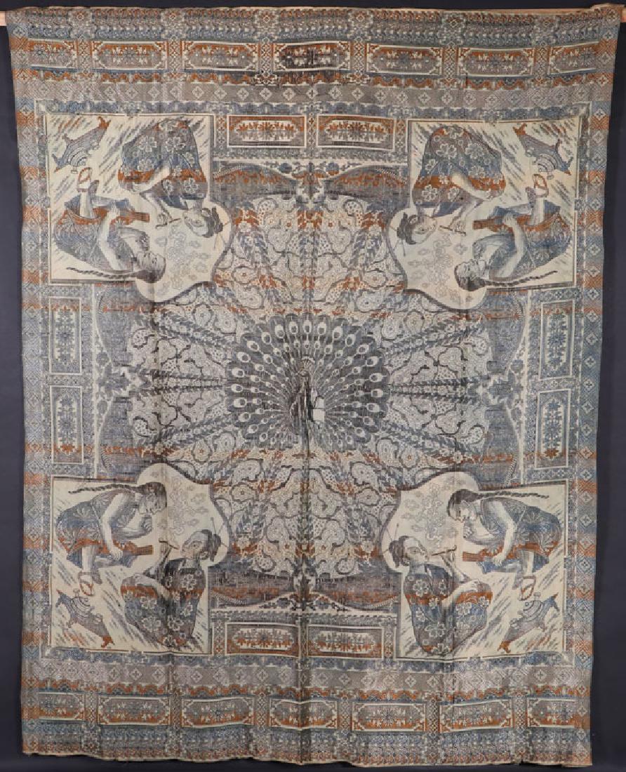 A CHINOISERIE TAPESTRY WOVEN SILK COVERLET (1 of 1)