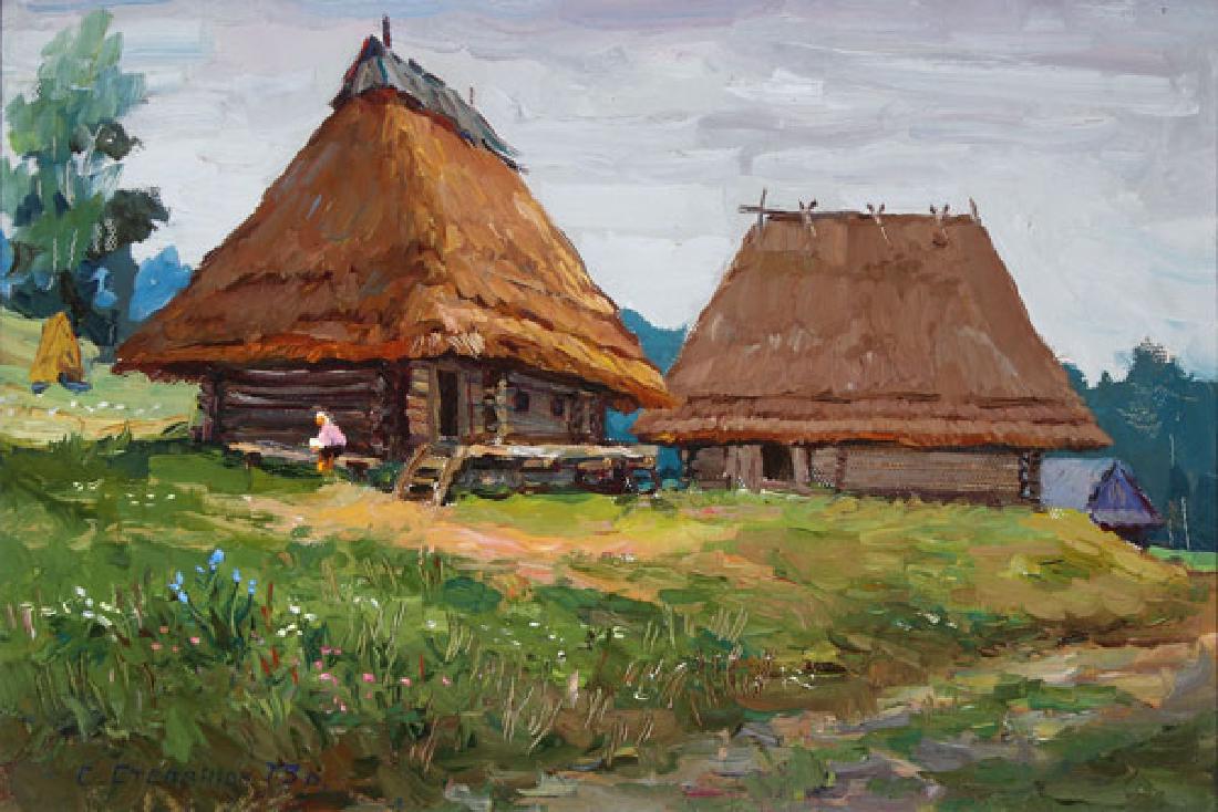 FIVE UKRAINIAN PAINTINGS, 20TH CENTURY (1 of 10)