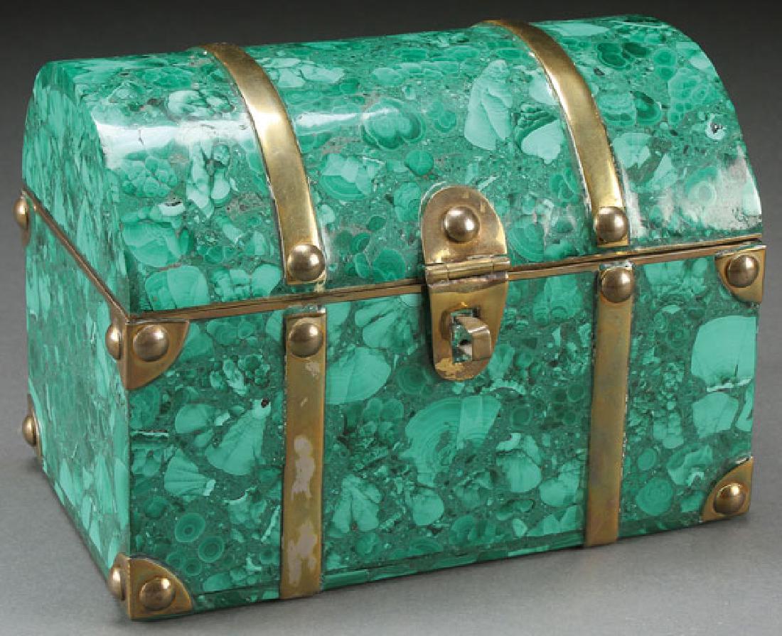 A MALACHITE CASKET, POSSIBLY RUSSIAN, 19TH C (1 of 1)
