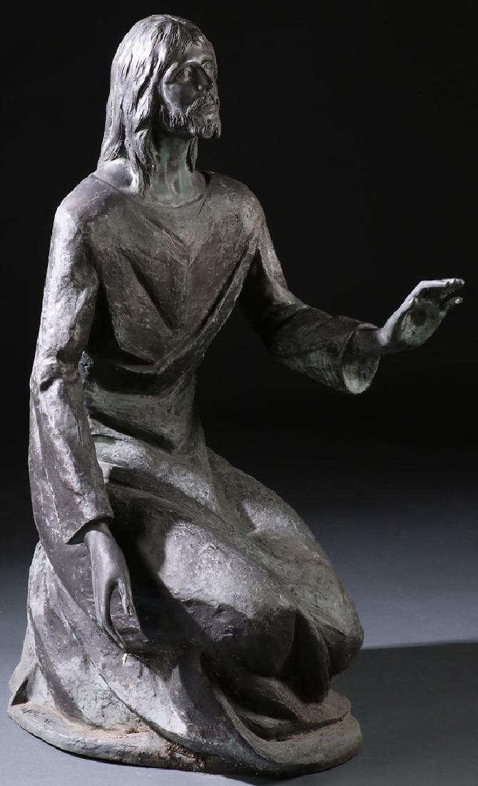 A PAIR OF LARGE BRONZE GARDEN SCULPTURES (1 of 2)