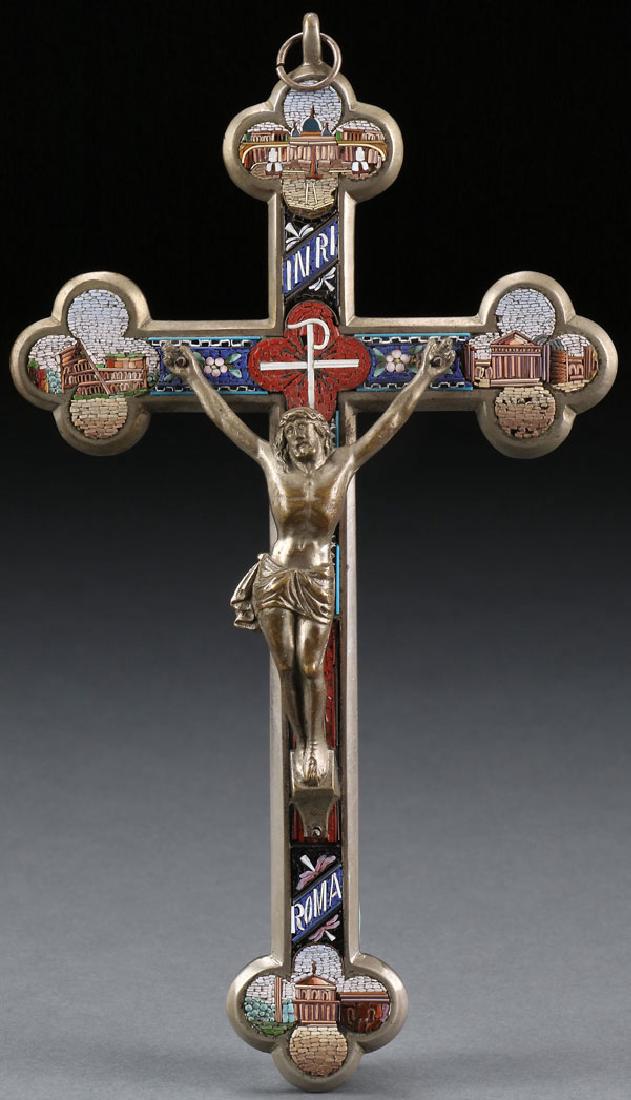 AN ITALIAN MICRO MOSAIC CRUCIFIX, CIRCA 1890 (1 of 1)