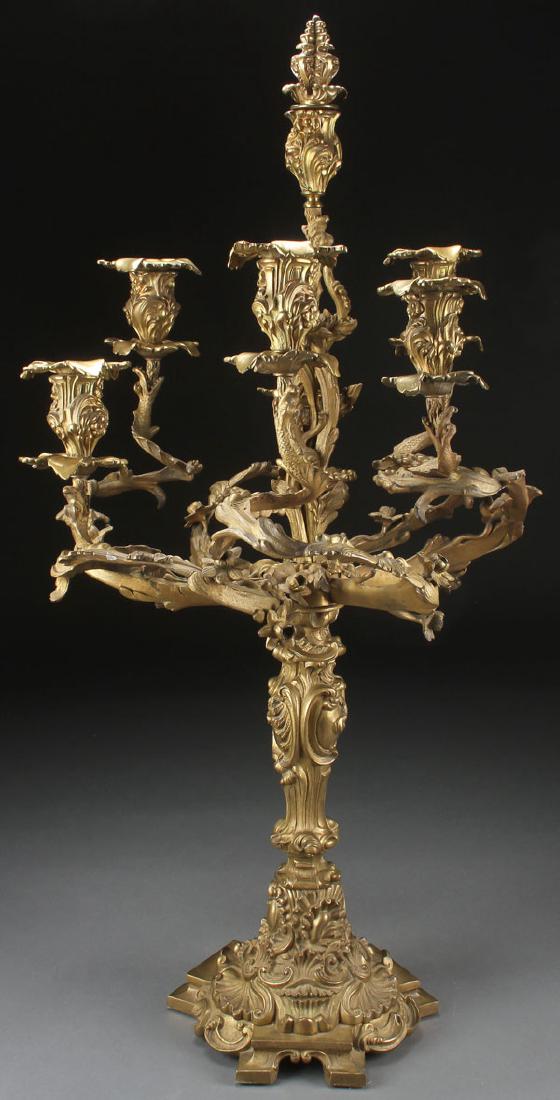 ROCOCO STYLE GILT BRONZE CANDELABRA (1 of 1)