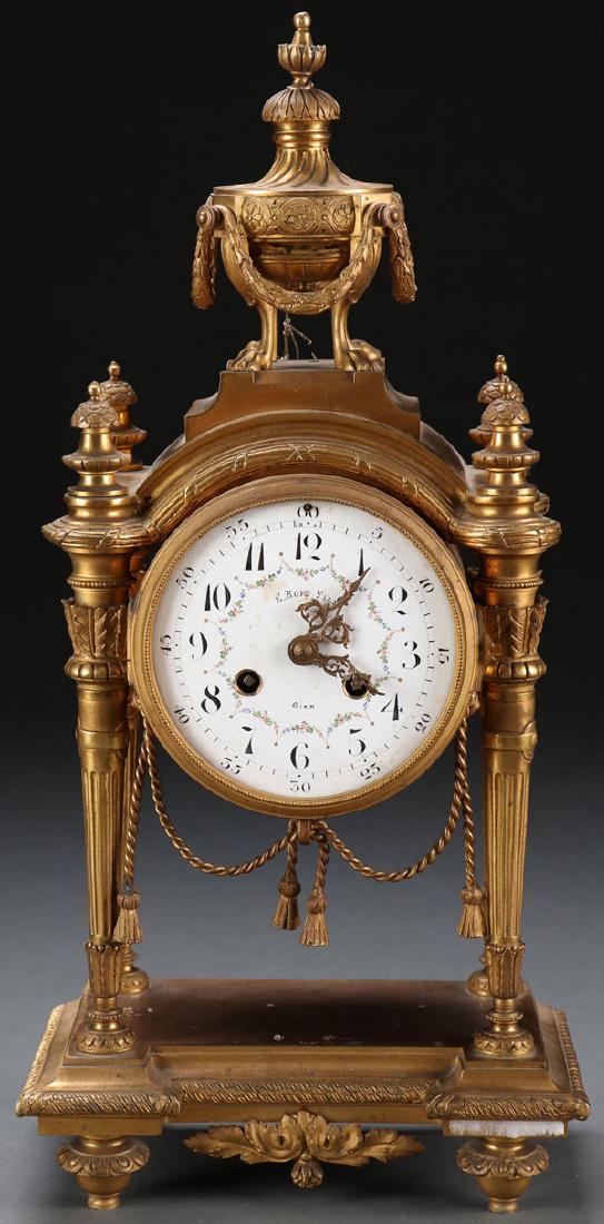 A FRENCH LOUIS XVI STYLE GILT BRONZE MANTLE CLOCK (1 of 1)