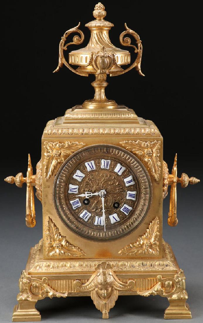 A FRENCH LOUIS XVI STYLE GILT BRONZE CLOCK (1 of 1)
