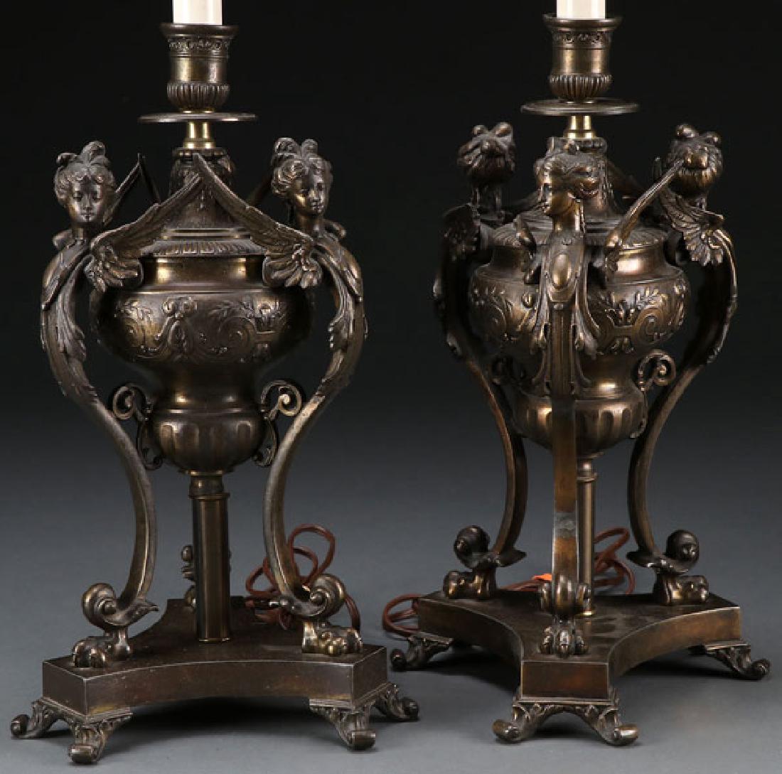 A PAIR OF RENAISSANCE REVIVAL TABLE LAMPS, 20TH C (1 of 2)