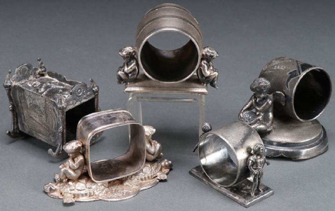 FIVE GOOD VICTORIAN NAPKIN RINGS (1 of 1)