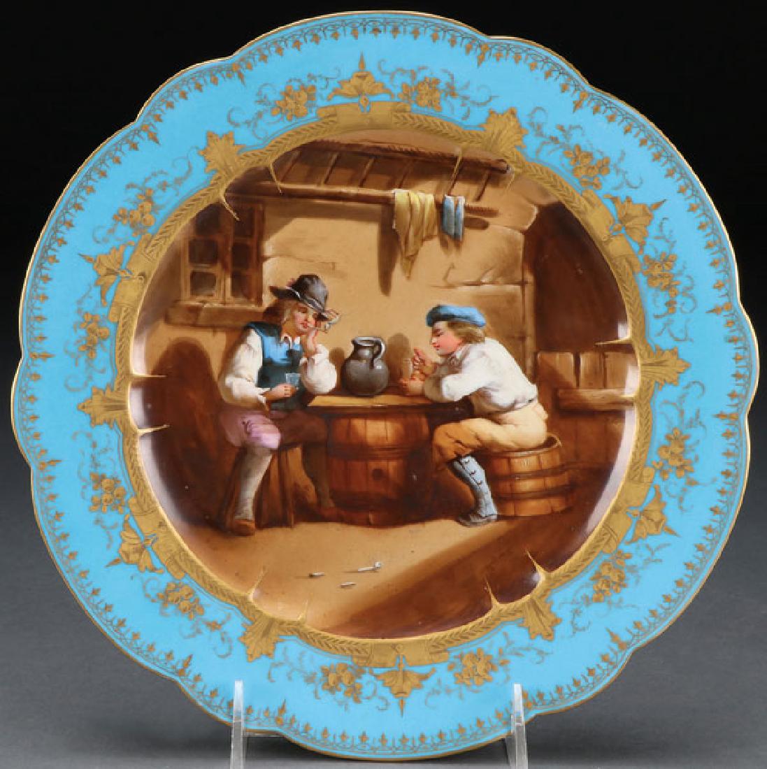 SEVRES STYLE SCENIC PORCELAIN PLATE (1 of 2)