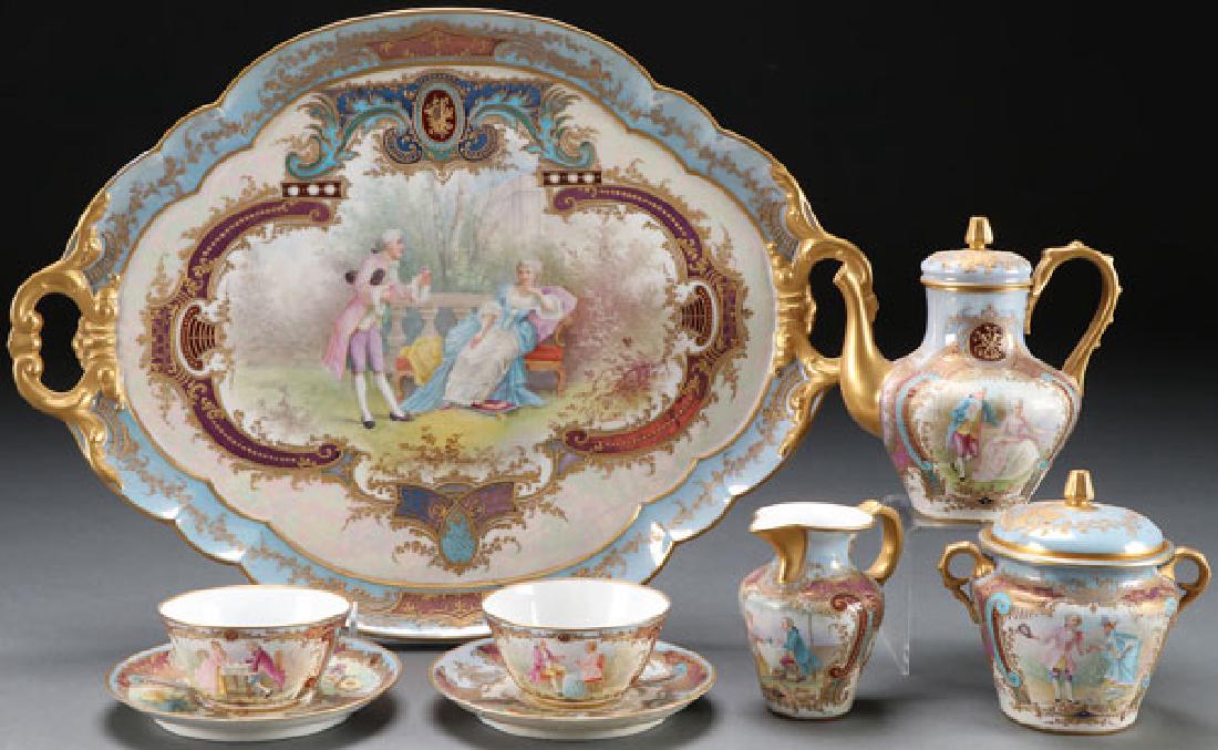 SEVRES STYLE PORCELAIN TEA SERVICE (1 of 2)
