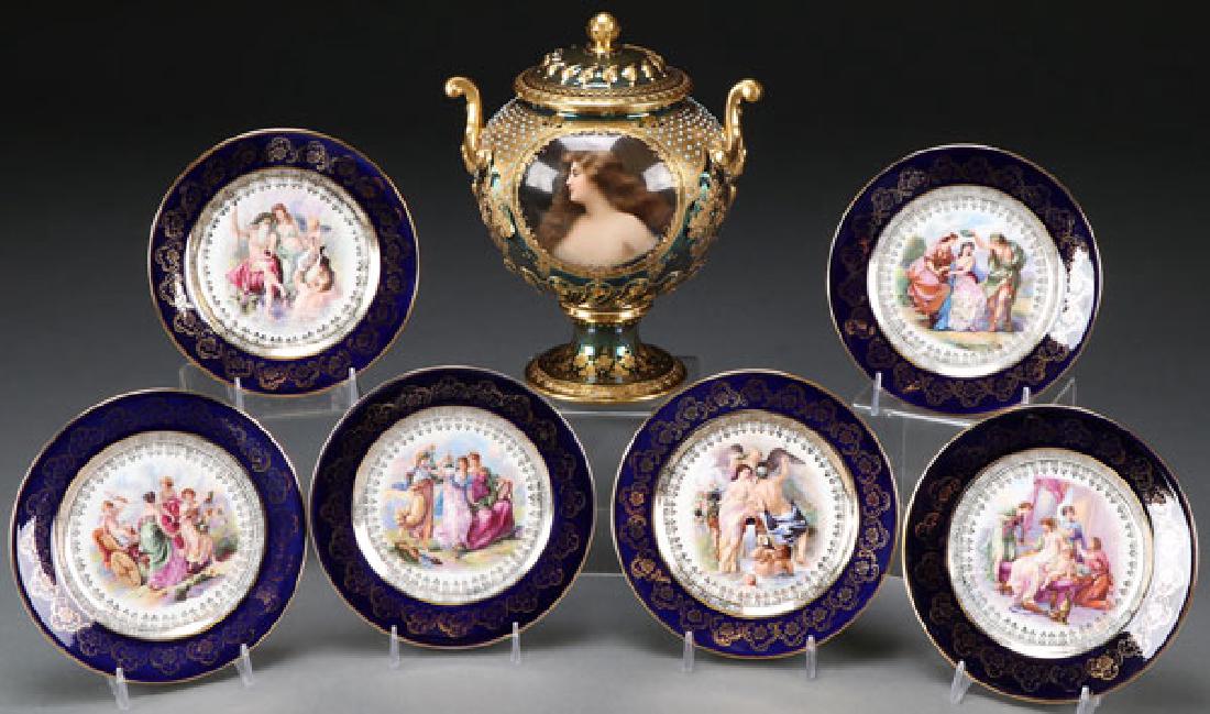SEVEN PIECES OF ROYAL VIENNA STYLE PORCELAIN (1 of 4)