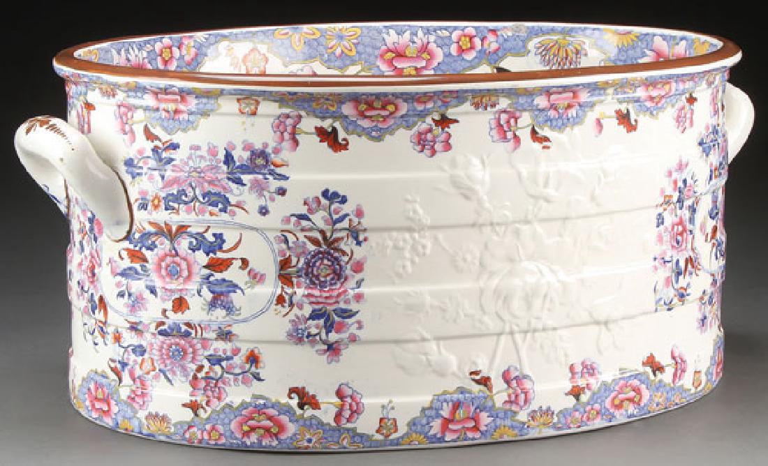 A SPODE ENGLISH IRON STONE FOOT BATH, 19TH C (1 of 1)