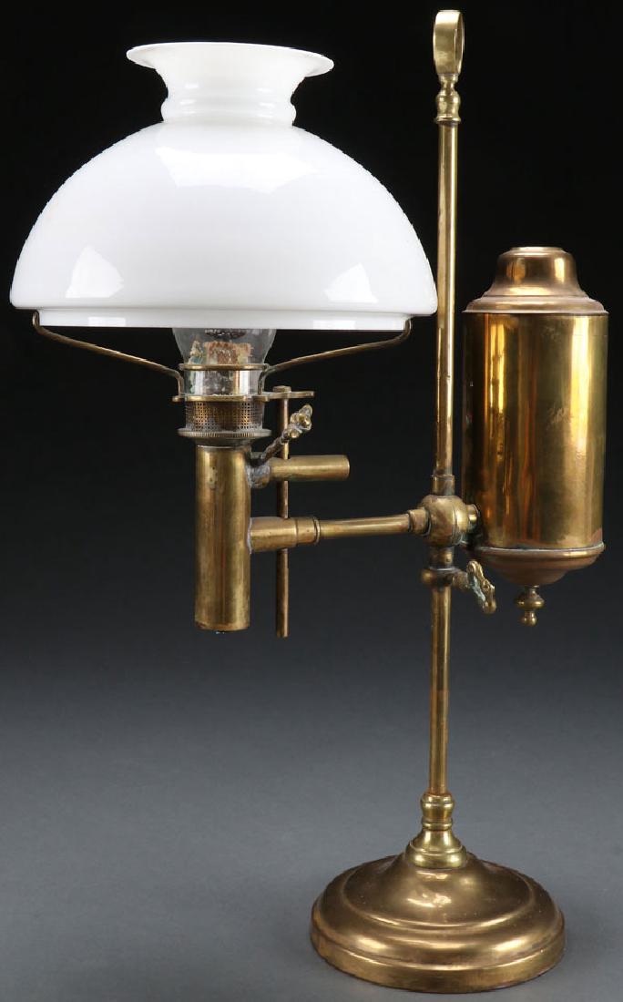 A BRASS STUDENTS OIL LAMP, 19TH CENTURY (1 of 1)