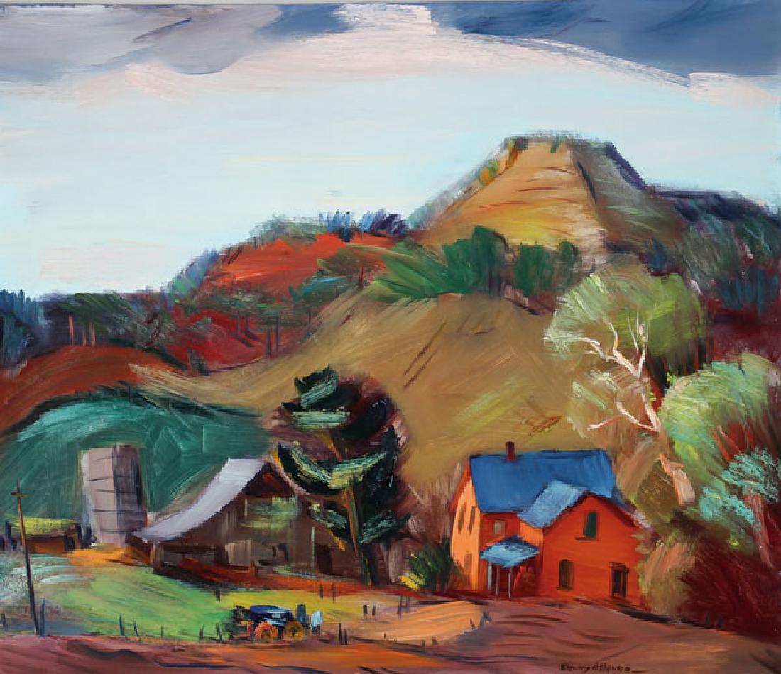 PAIR OF DEWEY ALBINSON REGIONALIST  PAINTINGS C. 1940 (1 of 7)