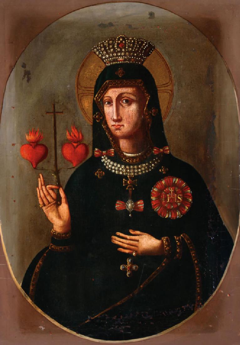 SPANISH SCHOOL RELIGIOUS OIL PAINTING (1 of 2)