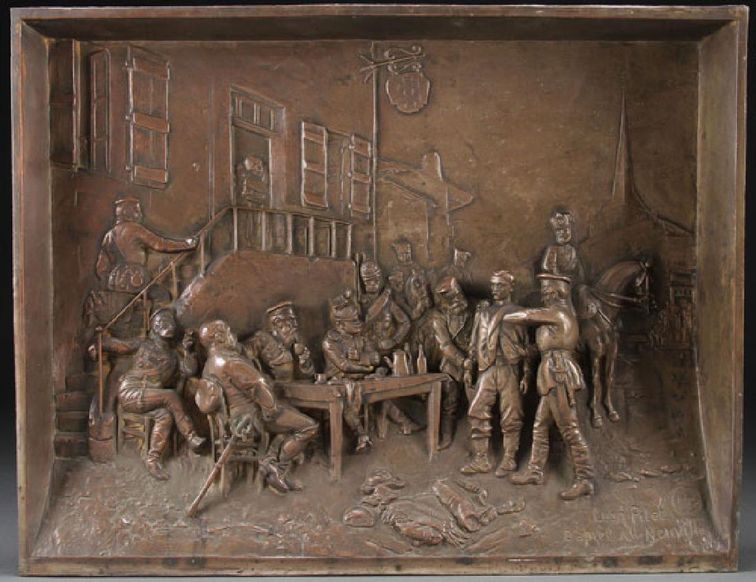 PR FRENCH BRONZED METAL RELIEF MILITARY PLAQUES (1 of 3)