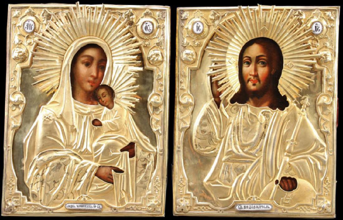 A PAIR OF RUSSIAN WEDDING ICONS, MOSCOW, 1860 (1 of 4)