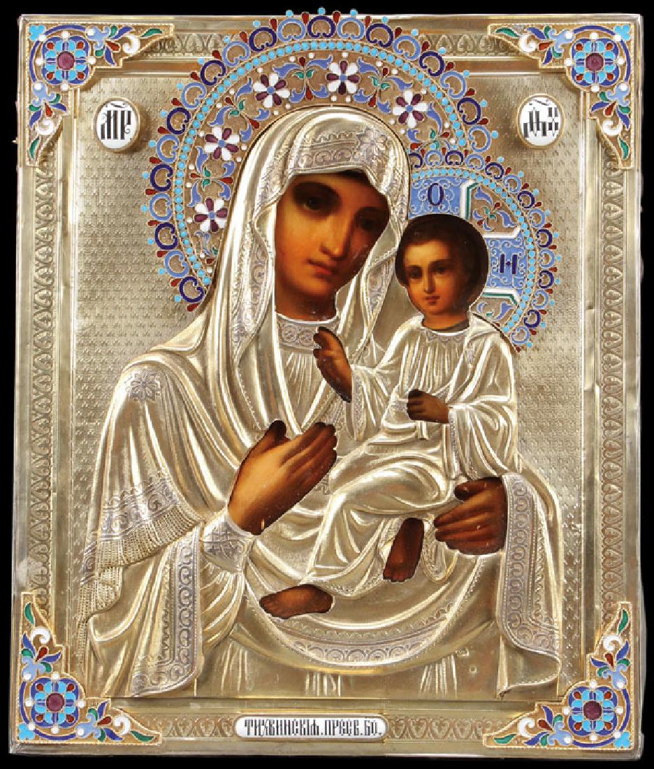 A RUSSIAN ICON OF THE MOTHER OF GOD, MOSCOW (1 of 4)