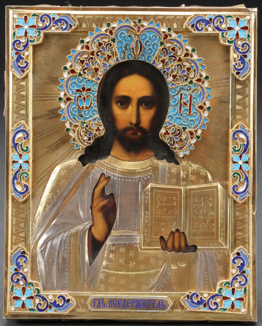 A RUSSIAN ICON OF CHRIST, CIRCA 1900 (1 of 4)