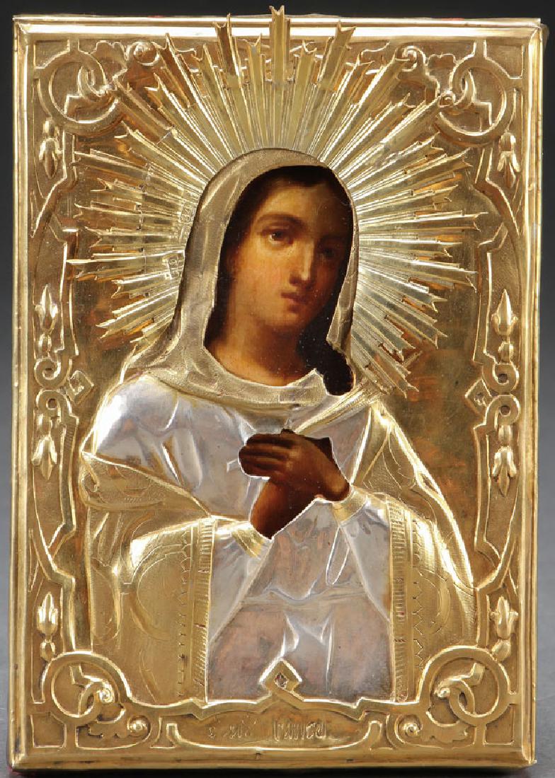 A SCARCE RUSSIAN ICON OF SAINT RAISA, MOSCOW (1 of 3)