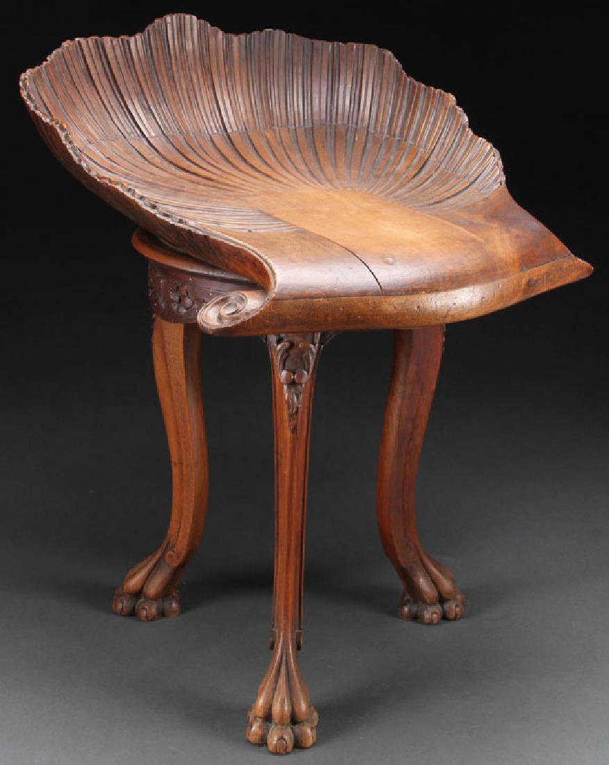 ITALIAN CARVED WALNUT MUSIC STOOL (1 of 1)