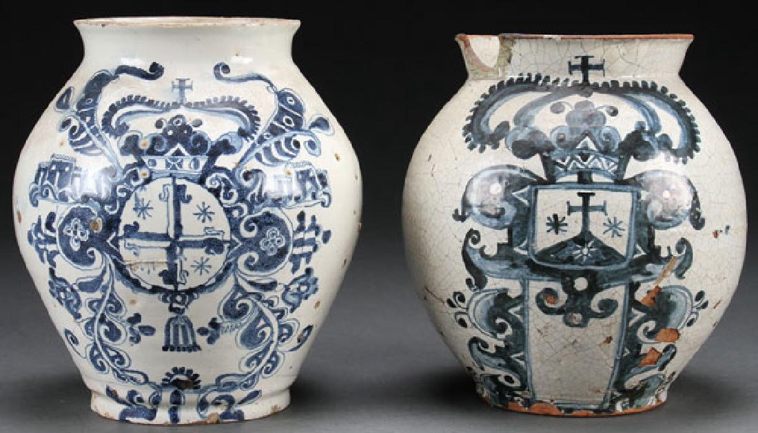 18TH C DUTCH DELFT BLUE/WHITE TOBACCO JARS (1 of 5)