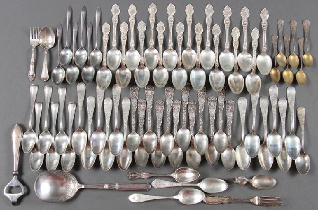A 64 PIECE GROUP OF VICTORIAN STERLING FLATWARE (1 of 4)